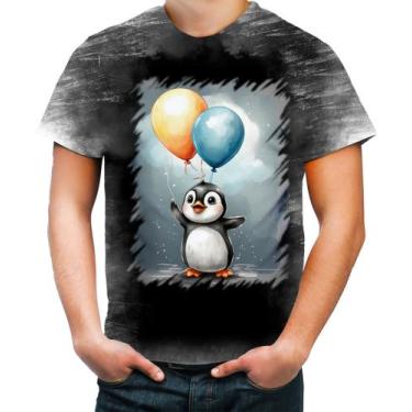 Imagem de Camiseta Desgaste Bebê Pinguim com Balões Crianças 2 - Kasubeck Store®