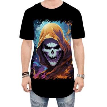 Imagem de Camiseta Longline Máscara de Caveira Estilosa 9 - Kasubeck Store®, P