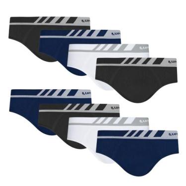 Imagem de Cueca Slip Lupo Microfibra Sem Costura Kit Com 8 Cuecas Nfe, M, Preto