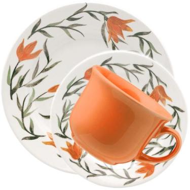 Imagem de Kit Jogo Café Lanche 10 Pessoas 20 Peças Donna Lírios Oxford - Gici Ho