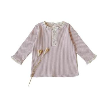 Imagem de Camisa Polo Floral De Manga Longa Para Bebê 1-3 Anos, Roupas Infantis 
