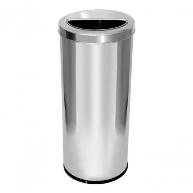 Imagem de Lixeira Aro Meia Lua 50L Aço Inox Abertura Superior com Bandeja Interna Inox Higipack