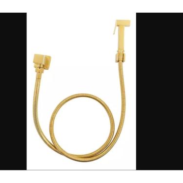 Imagem de Ducha Higiênica Square Luxo Quadrada 1-4 de Volta Instalação de Parede Dourado OEM