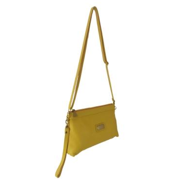 Imagem de Bolsa Carteira Clutch Direto De Fábrica Topgrife Atacado Transversal Couro Cor Amarelo...