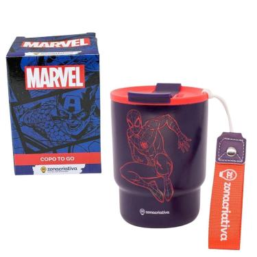 Imagem de Copo Térmico To Go Alça Tampa 400ml SPIDER MAN Zona Criativa-Unissex