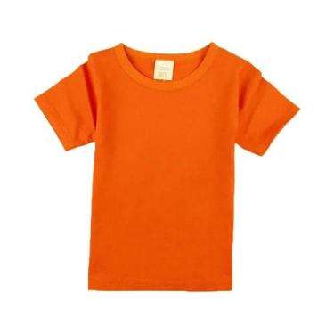 Imagem de Camisetas De Algodão De Verão Para Meninos E Meninas, Manga Curta, Top