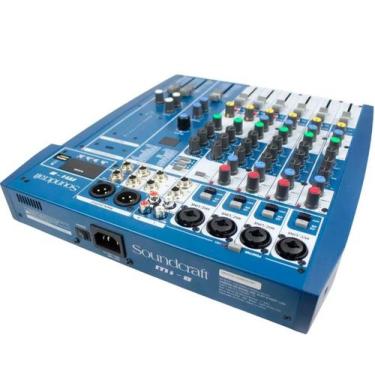 Imagem de Mesa de som Soundcraft MI-8 com interface de áudio 8 canais, azul
