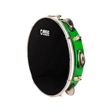 Imagem de Pandeiro music phx 10 corpo 87abs pele poly 7 afinações, Verde/Preto