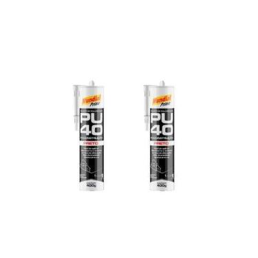 Imagem de Kit 2 Selante De Poliuretano Preto Pu40 400gr Mundial Prime - AEROFLEX