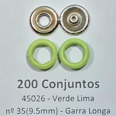 Imagem de Botões de Pressão Nº 35 Tic-Tac Colorido Latão Variadas Verde Lima 9,5