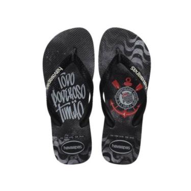 Imagem de Chinelo Havaianas Top Times Corinthians, Preto, Preto, 41/42