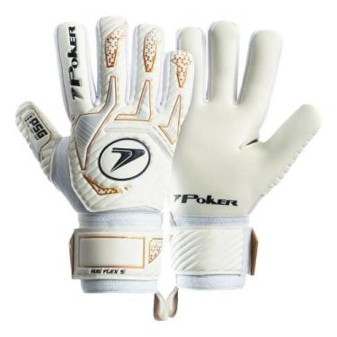 Imagem de Luva Poker Goleiro Pro Hug Flex 5, Branco, Dourado, 9