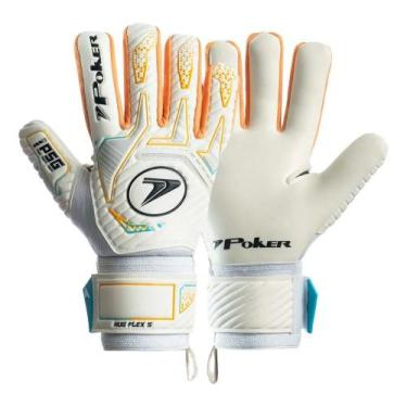 Imagem de Luva Poker Goleiro Pro Hug Flex 5, Branco, Laranja, 11