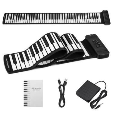 Imagem de Piano de teclado dobrável POGOLAB 88 teclas com pedal para iniciantes