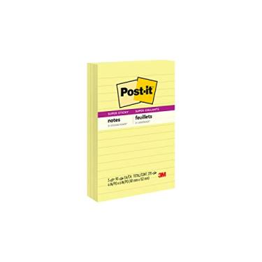 Imagem de Post-it Notas forradas super adesivas, 3 blocos de notas adesivos, 10 x 15 cm, material escolar, produtos de escritório, notas adesivas para superfícies verticais, monitores, paredes e janelas,
