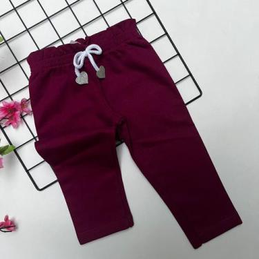 Imagem de Calça Em Moletom Feminina Infantil  - Fantoni, Vinho, 1 ano