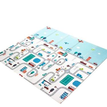 Imagem de Tapete Infantil Emborrachado Dobrável 6mm Dupla face Interativo Bebe E