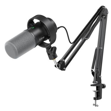 Imagem de FIFINE K688 Kit de microfone para podcast,mic dinâmico USB/XLR com braço para PC/mixer XLR, microfone para jogos com botão mudo,conector de fone ouvido para vocal,narração,streaming, gravação-K688CT