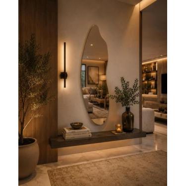 Imagem de Espelho Orgânico 115cm x 40cm E22 Luxo Quarto Sala Banheiro Pinterest 