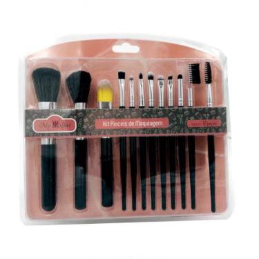 Imagem de Kit Pinceis Maquiagem Profissional Contorno Sombra Olho 12pç - My Girl