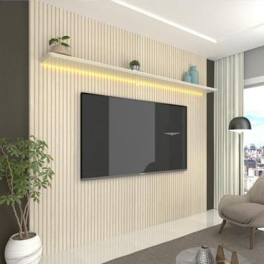 Imagem de Painel Ripado para TV até 90 Polegadas com LED 100% MDF 224CMX250CM Im