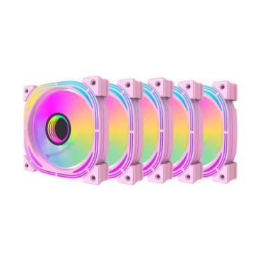 Imagem de Cooler Fan para Gabinete DarkFlash INF24 5 em 1 - Rosa