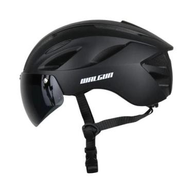Imagem de Capacete De Bicicleta Unissex Leve E Respirável Com Óculos De Sol Para