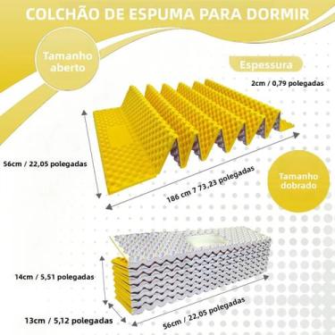 Imagem de Colchonete De Camping Ultralight De 2cm De Espessura, Dobrável, Em Pap