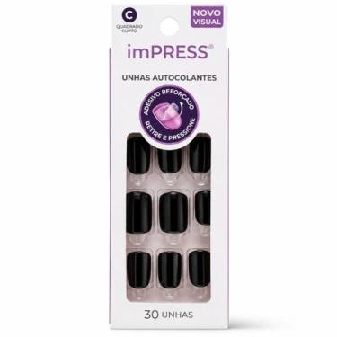 Imagem de Unhas Autocolantes Impress Kiss Ny Text Appea Quadrado Curto 30 Unidad