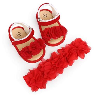 Imagem de Sapatos para bebês meninas Tuoting, Sapatos para bebês Mary Jane, Sapatos para princesas, Sapatos para recém-nascidos, bebês e crianças pequenas, 1905 Red, 12-18 Months Infant