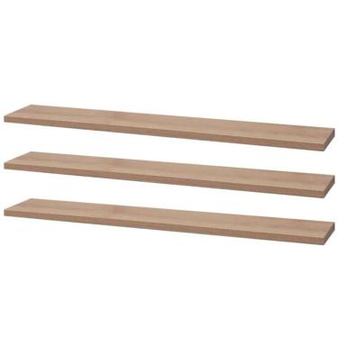 Imagem de Kit 3 Prateleiras 50 x 20cm Carvalho Suporte Invisível