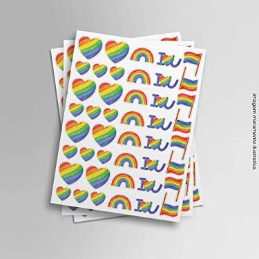 Imagem de Adesivo Decorativo Coração I Love You Arco-íris Lgbt