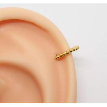 Imagem de Piercing Argola Bolinha Delicada Aço PVD Gold 8mm