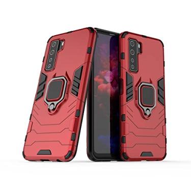 Imagem de Mobile phone accessories Para for Huawei Nova7 SE PC + TPU Caixa de telefone protetora à prova de choque com suporte de anel magnético phone case