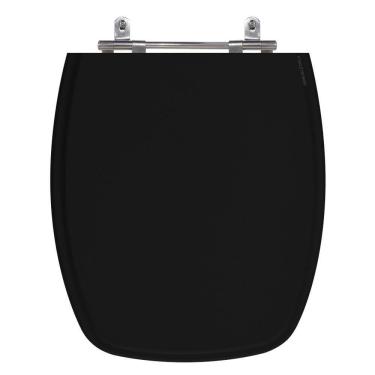 Imagem de Assento Laqueado Primula Preto Tampa Para Vaso Fiori Em Mdf