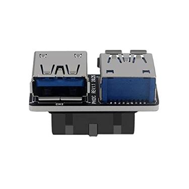 Imagem de Xiwai Adaptador duplo USB 3.0 A tipo fêmea para placa-mãe 20/19 Pin Box Header Slot PCBA Tipo plano
