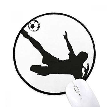 Imagem de DIYthinker Esboço de futebol futebol tapete de mouse esportivo desktop escritório tapete redondo para computador