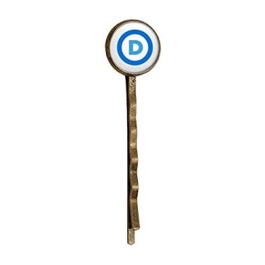 Imagem de Chapéu de cabelo estilo grampo de metal retrô azul festa democrática com emblema americano