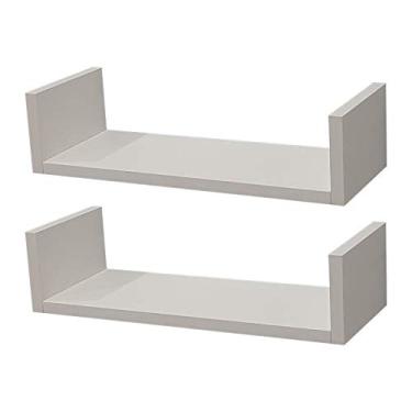 Imagem de Kit 2 Prateleiras U 40 x 10cm Branca Suporte Invisível