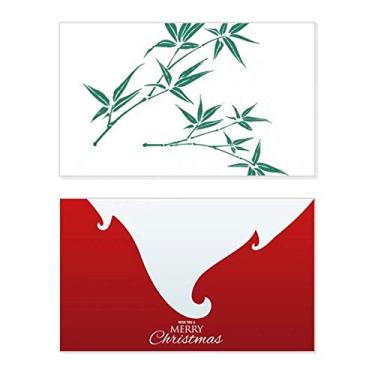 Imagem de Pintura Green Culture Bamboo Holiday Holiday Merry Christmas Cartões de parabéns Mensagem de Natal
