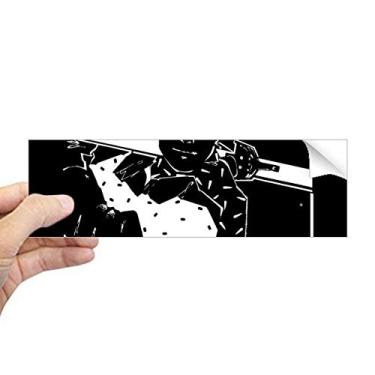 Imagem de DIYthinker Esqui, esporte, inverno, ilustração preta, retangular, para-choque, adesivo, notebook, janela, decalque
