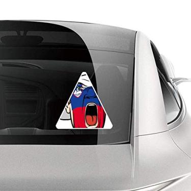 Imagem de DIYthinker Adesivo de carro com bandeira da Eslovênia para maquiagem com a cabeça gritando motocicleta e bagagem decalque