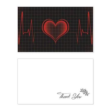 Imagem de Design de eletrocardiograma de coração, cartão de agradecimento, papel de aniversário, agradecimento de casamento