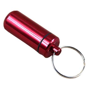 Imagem de MuYiYi11 5 peças mini caixa de comprimidos de alumínio à prova d'água porta-drogas chaveiro recipiente chaveiro chaveiro vermelho