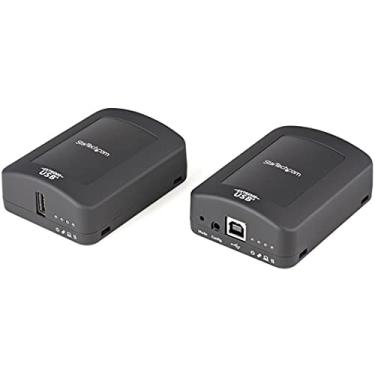 Imagem de StarTech. com extensor USB 2.0 sobre cabo Cat5e/Cat6 (RJ45) - Kit adaptador extensor USB de metal industrial com alimentação local ou remota com proteção ESD - 330 pés/100 m - 480 Mbps (USB2001EXT2PNA)