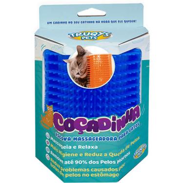 Imagem de Escova Massageadora Truqys Pet Coçadinha - azul
