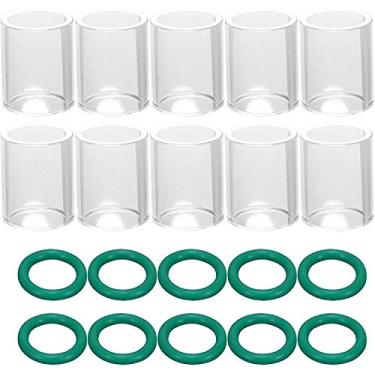 Imagem de RIVERWELD Bocal de quartzo transparente para copos de vidro TIG #10 5/20.3 cm e orifício de 16,0 mm para SR WP 9 17 18 20 25 26 tocha de soldagem TIG 20 peças