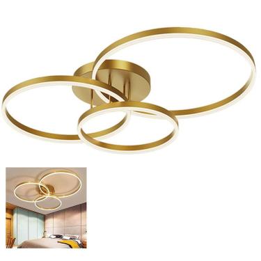 Imagem de Lustre Led Luminaria 3 em 1 Arco Infinito Orbital Luxo Moderno Decorativo Sala Quarto R...