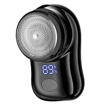 Imagem de Esquirla Mini barbeador elétrico para homens, depilação facial, aparador de barba, barbeador elétrico para acampamento, PRETO