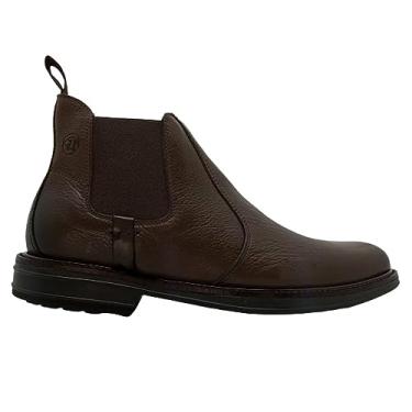 Imagem de Bota Masculina Anatomic Gel Casual Rústico Gel Couro Troy Café 8711